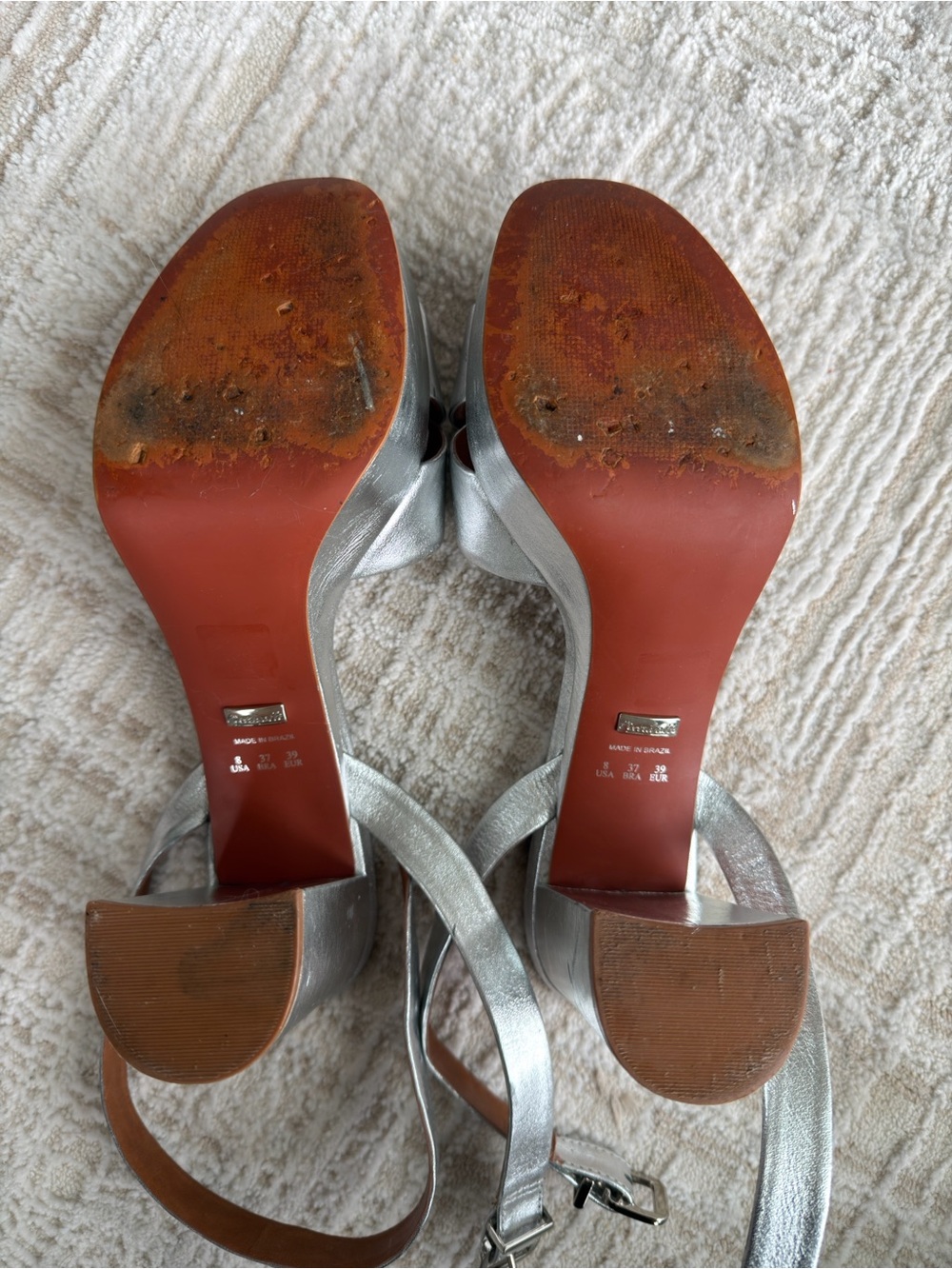 L’Intervalle Silver Platform Block Heel Slingback Sandals - Picture 5 of 8